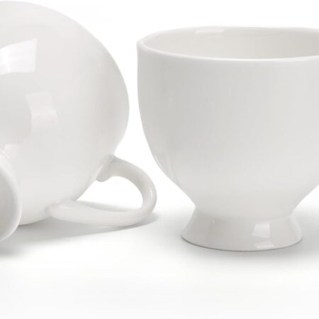 Ceramic Espresso Cups Set of 2，3.3oz  Cups with Handle,Bone china coffee Mugs