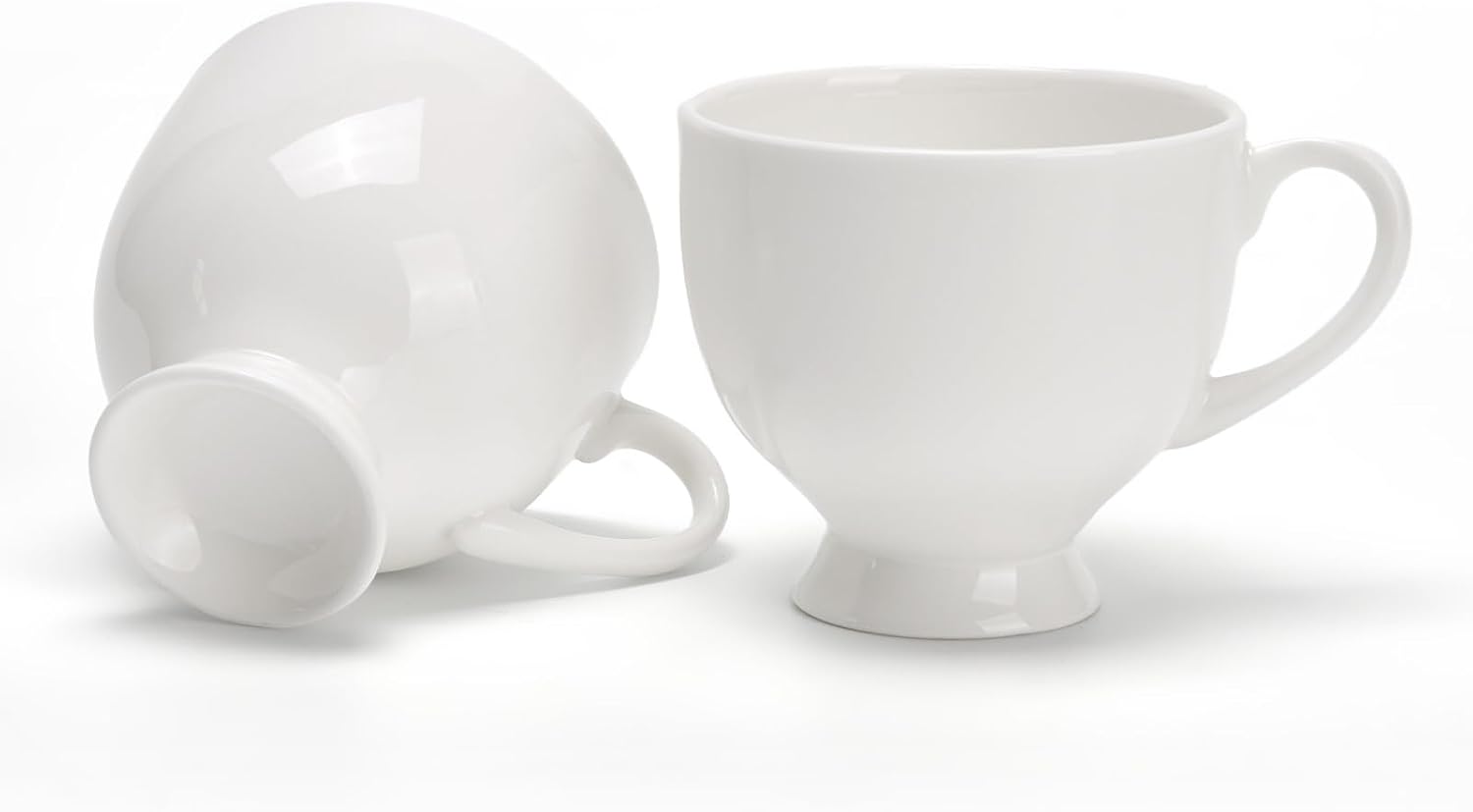 Ceramic Espresso Cups Set of 2,3.3oz Cups with Handle,Bone china coffee Mugs