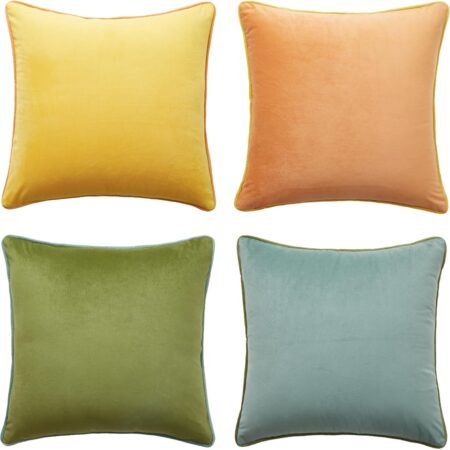 Double-Sided Velvet Decorative Throw Pillow Set (4-Piece)