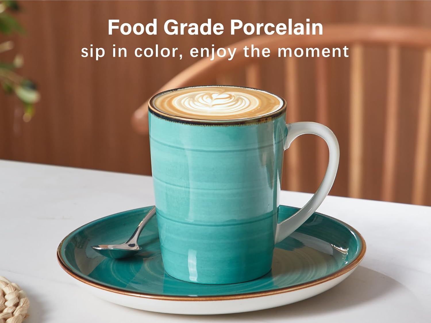 16 oz Coffee Mugs Set of 4 Large Ceramic Coffee Cups Colorful Mugs Set with Handles for Latte, Hot Cocoa, Tea - Housewarming Gift - Assorted Colors - Image 2