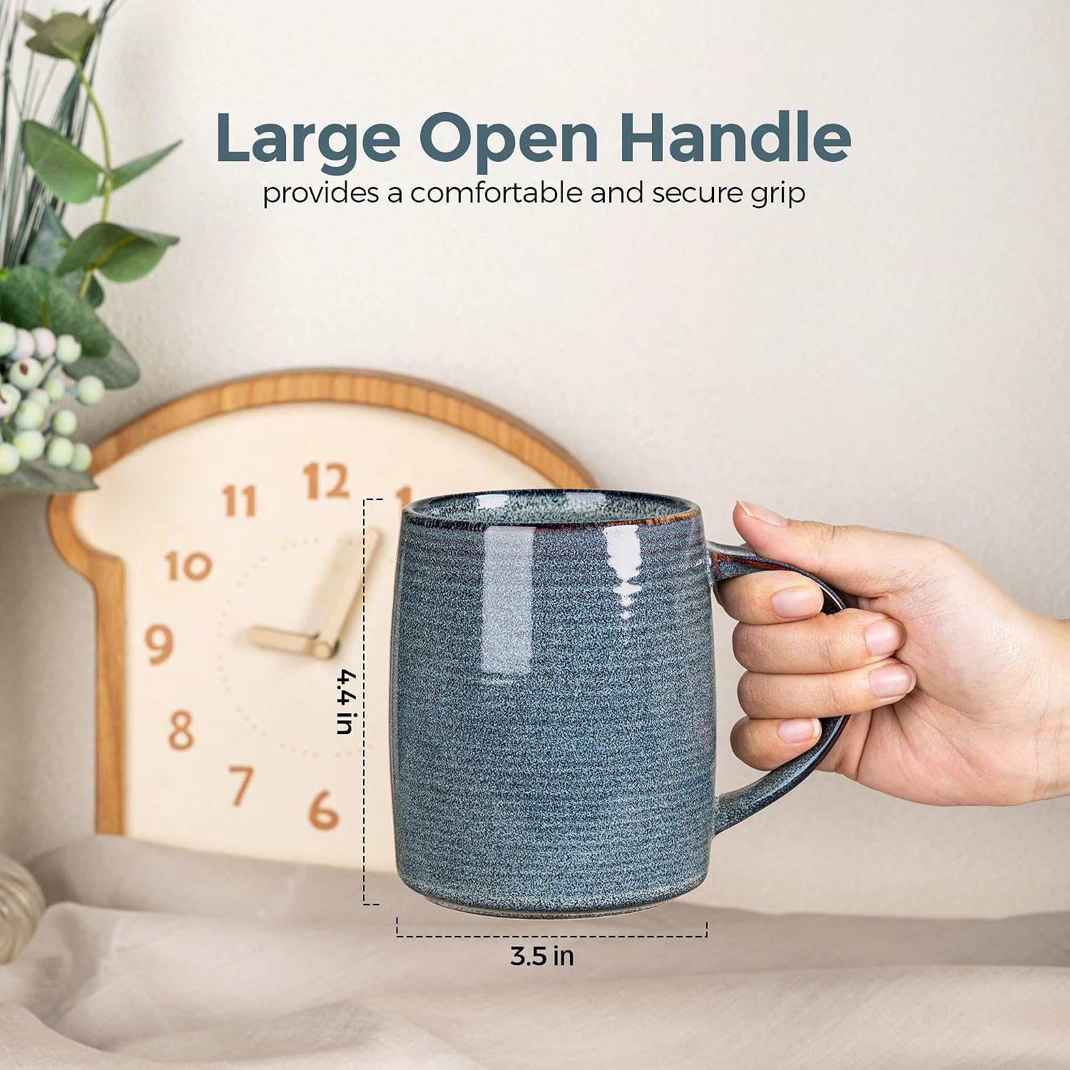 Large Coffee Mugs Set of 4, 18oz Handmade Ceramic Coffee Mugs Set with Gradient color for Latte/Tea/Beer/Hot Cocoa, Dishwasher & Microwave Safe, Multi-Color - Image 2
